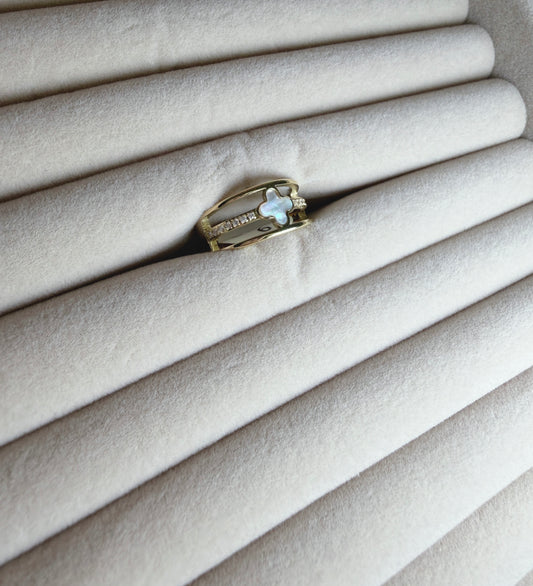 White Flower Double Ring
